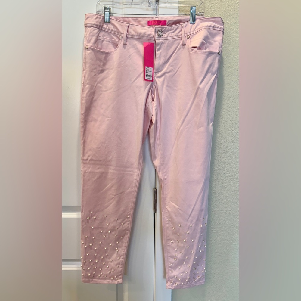 Lilly Pulitzer Pink Embellished Women Jeans